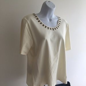 TANJAY Dark Cream Tee NWT